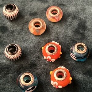 Set of 8 Charm Beads 925 Silver Create Your Own Bracelet!